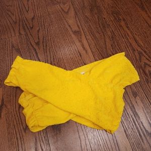 Mara Hoffman Textured Yellow Lorina Bikini Top